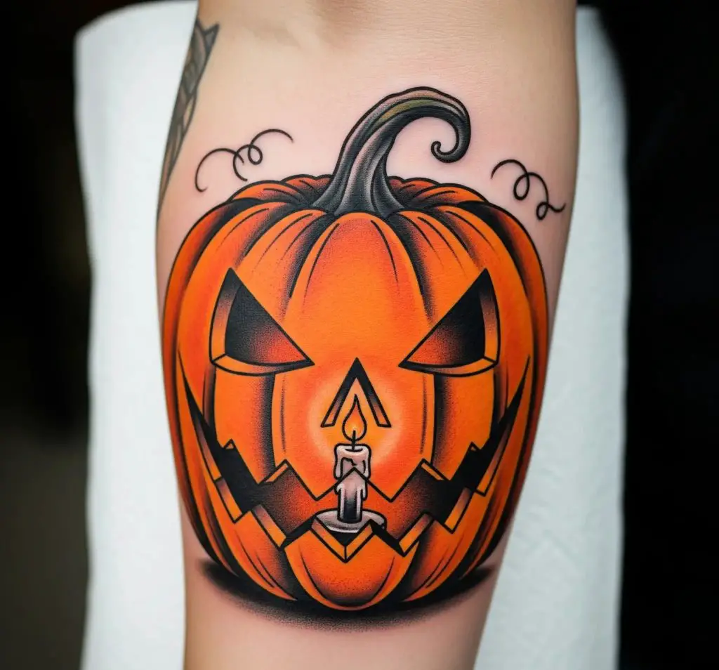 Classic Jack-O’-Lantern Tattoo