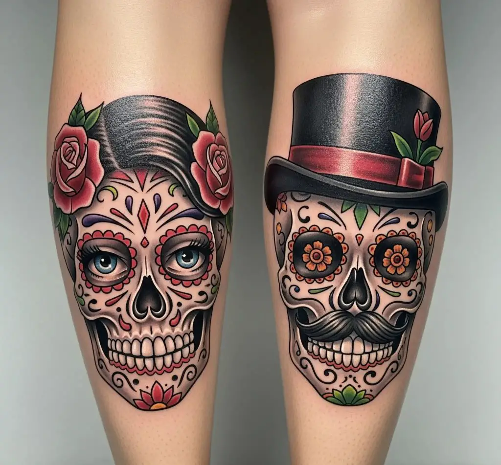 Couples Sugar Skulls (Male & Female Pair)