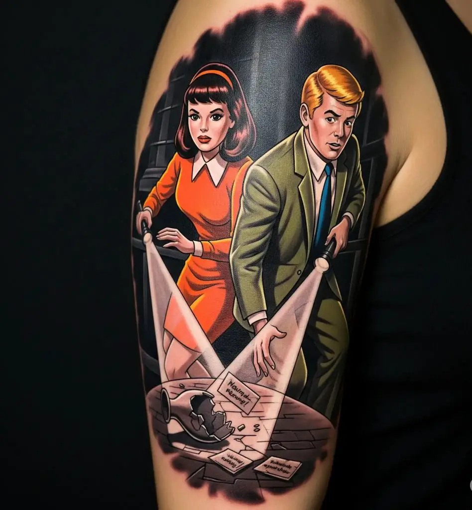 Daphne and Fred Action Scene Tattoo