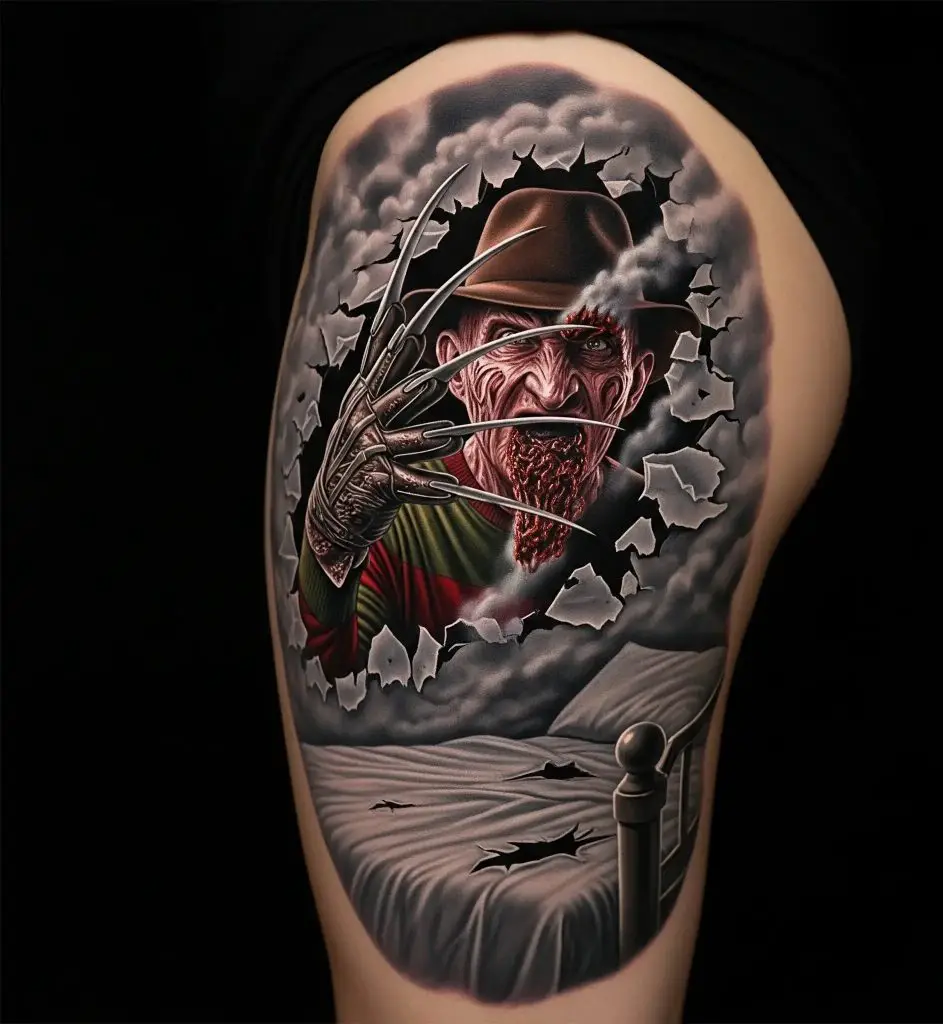 Freddy Emerging from a Nightmare Scene