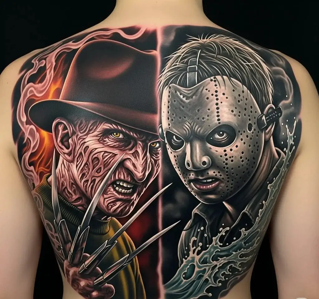 Freddy Krueger vs Jason (Crossover Tattoo)