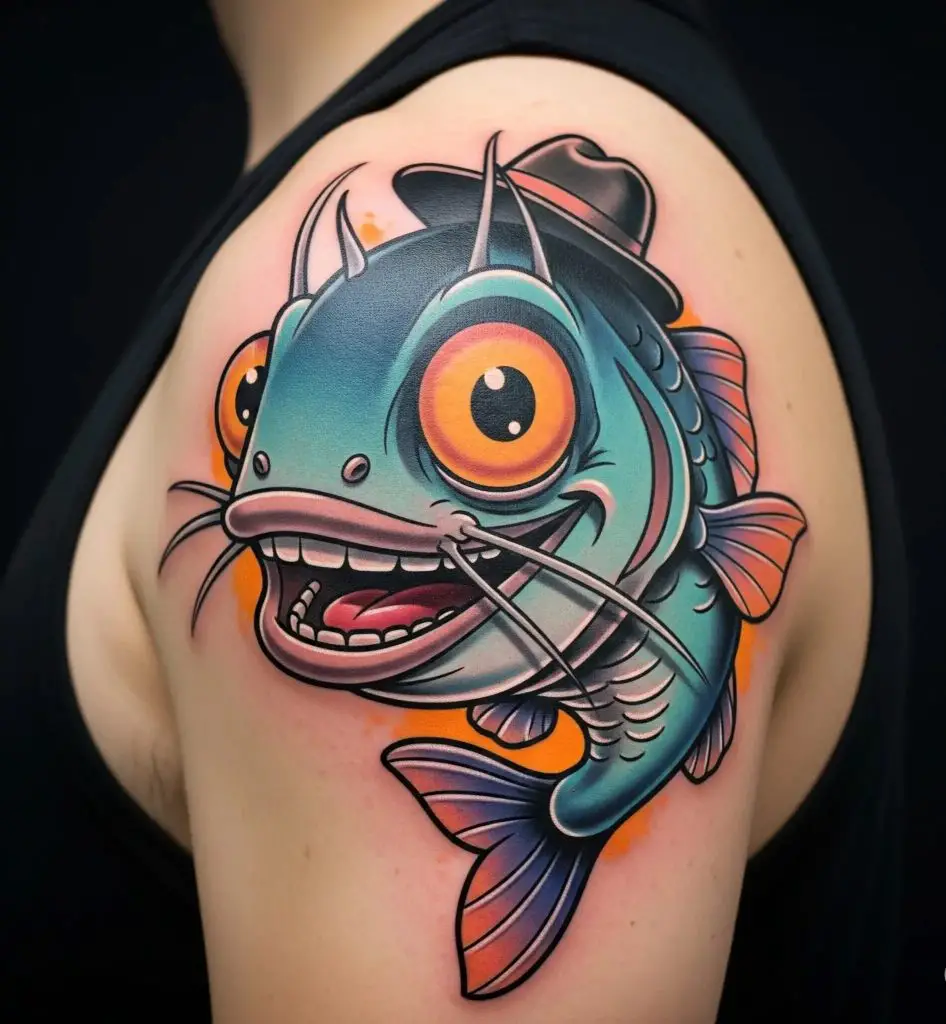 Funny Cartoon Catfish