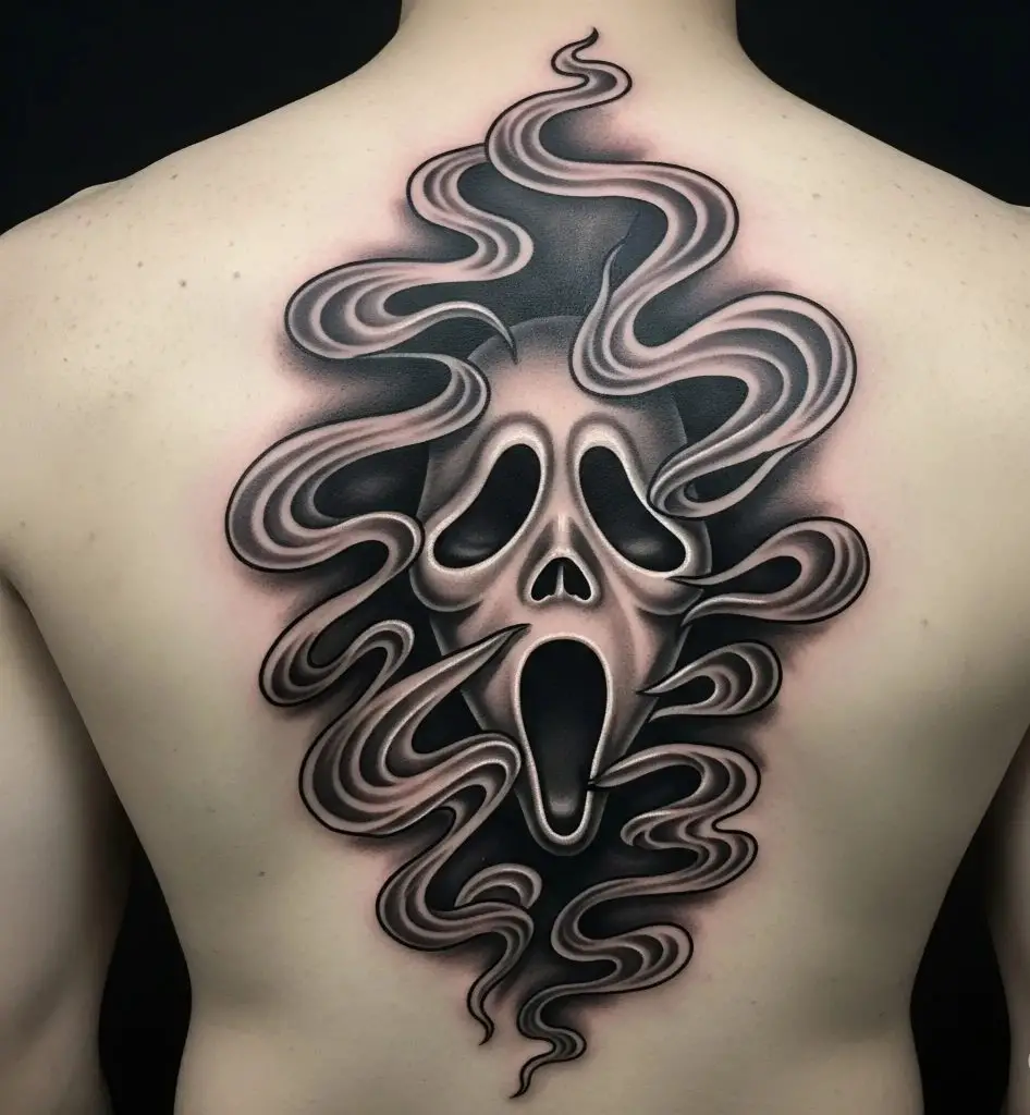Ghost Face Emerging from Smoke