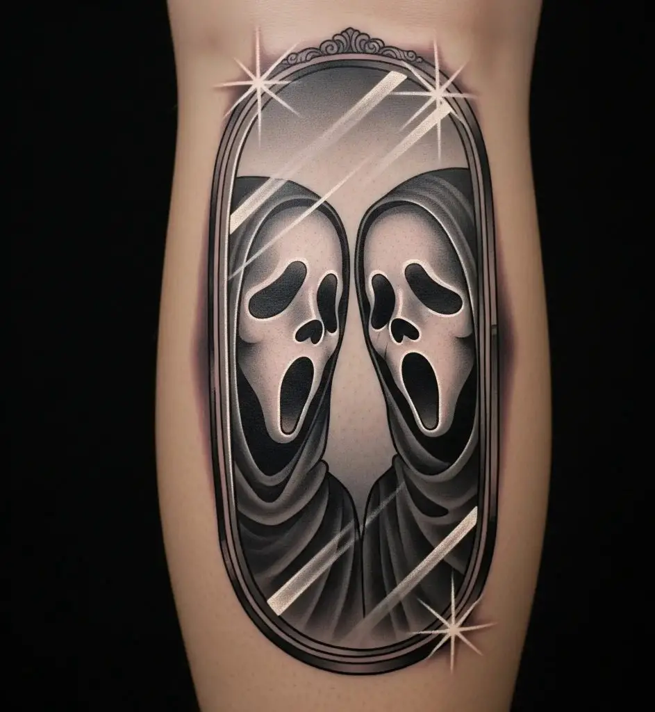 Ghost Face in a Mirror Reflection