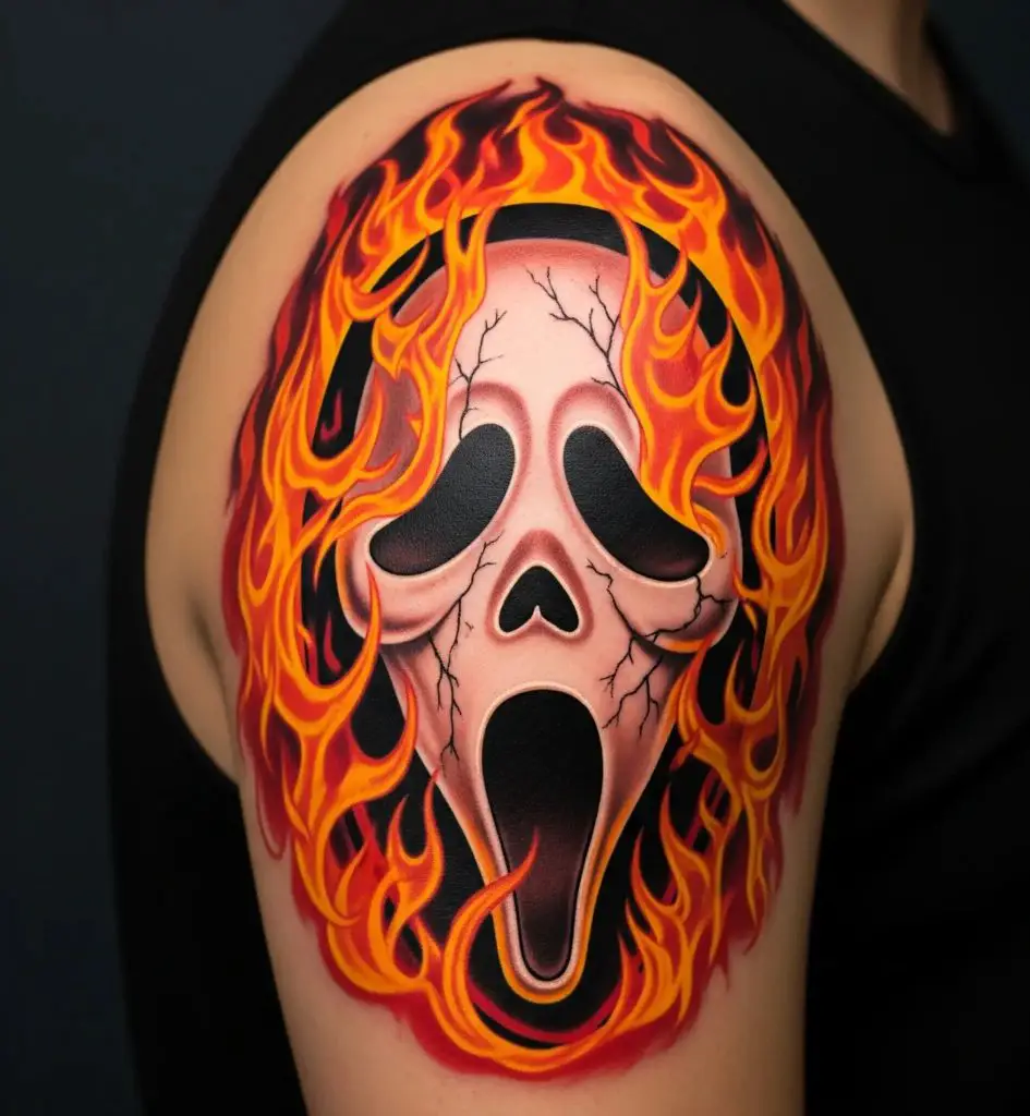 Ghost Face with Flames