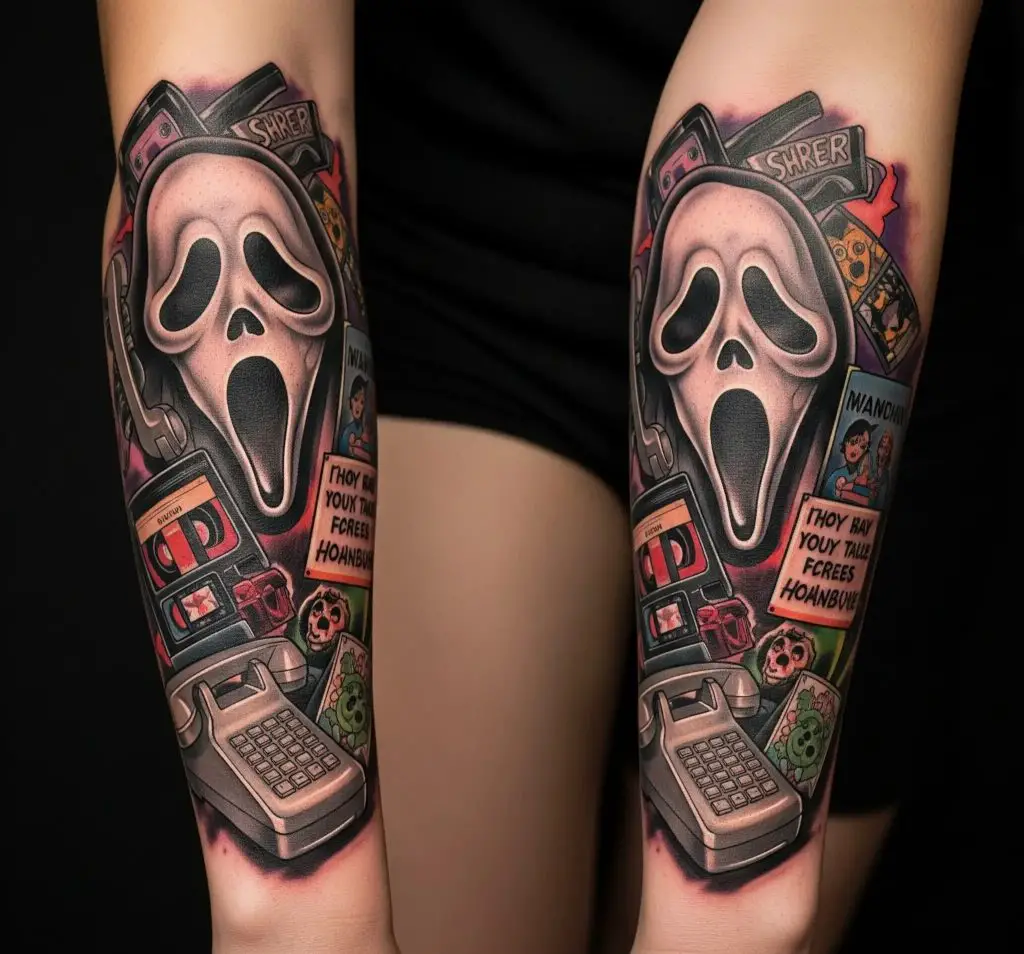 Ghost Face with Horror Movie Collage