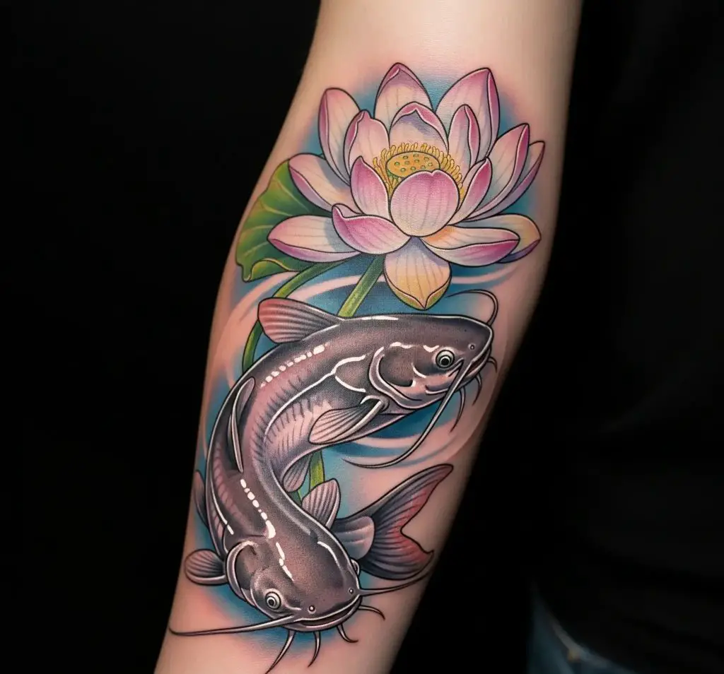 Catfish and Lotus Flower