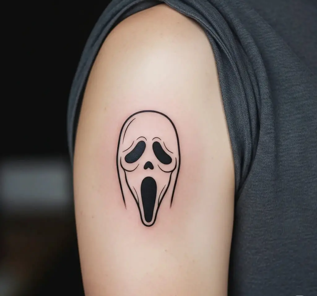 Minimalist Ghost Face Outline