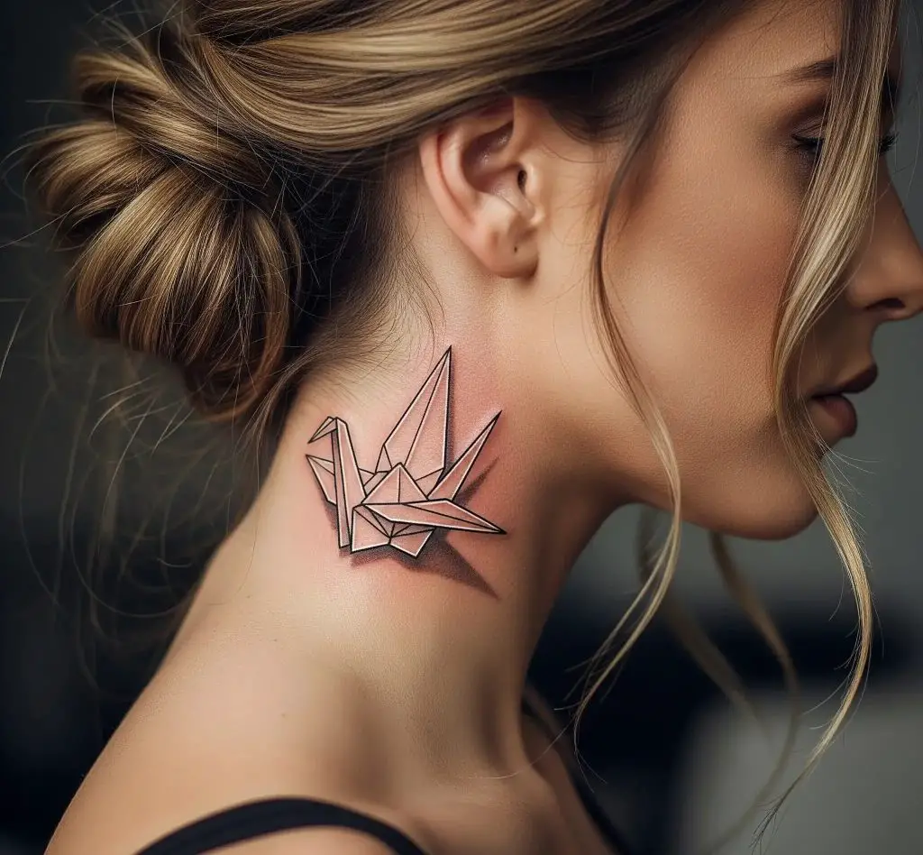 Origami Bird (Side of the Neck or Arm)