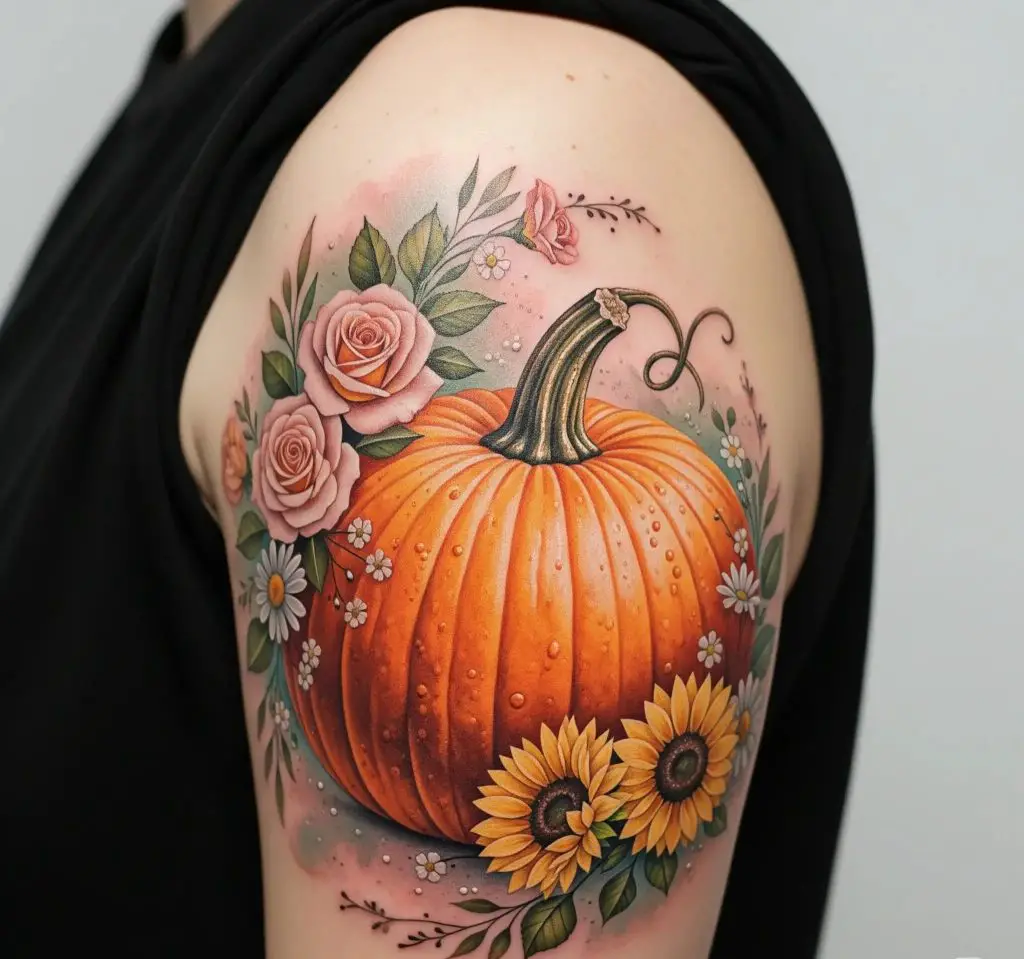 Pumpkin with Floral Wreath