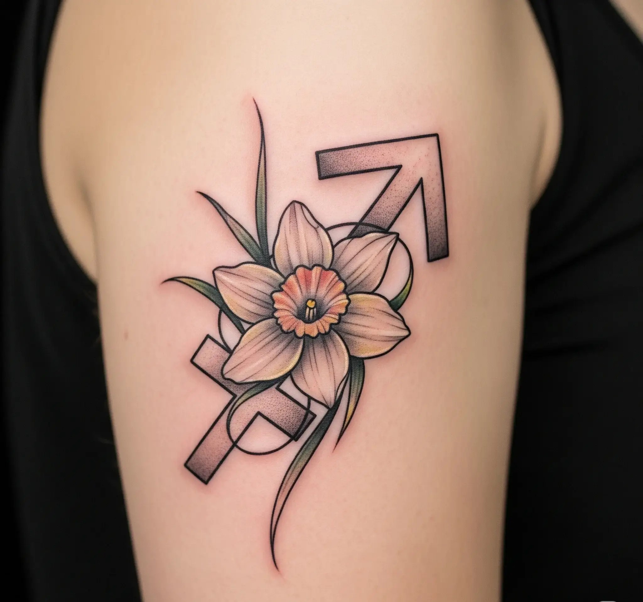 Sagittarius Symbol with Birth Flower