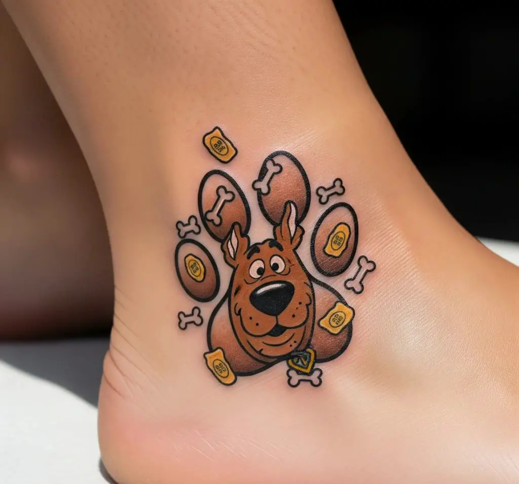 Scooby-Doo Paw Print Tattoo