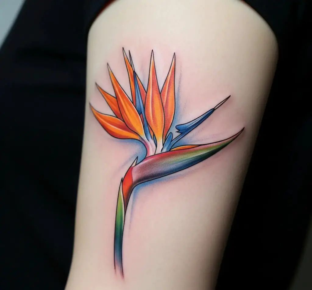 Single Bloom Bird of Paradise Tattoo