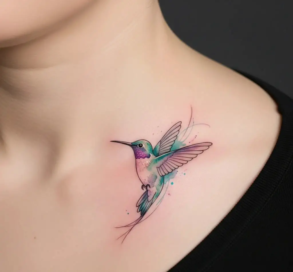 Small Hummingbird on the Collarbone