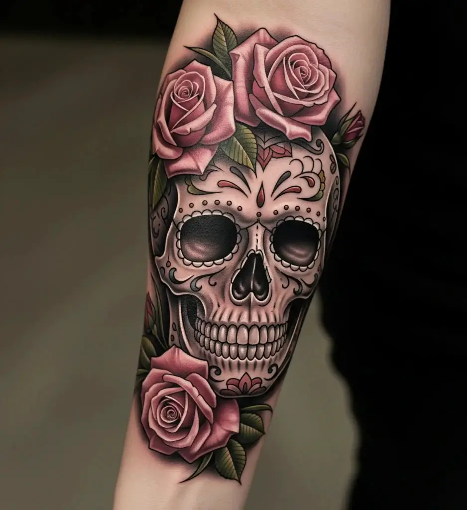 Sugar Skull with Roses