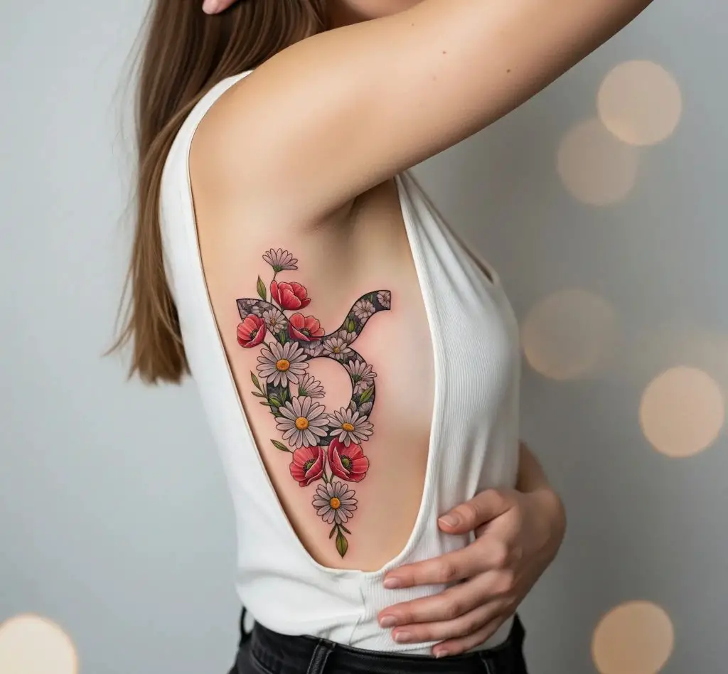 Taurus with Birth Flowers (Daisy or Poppy)