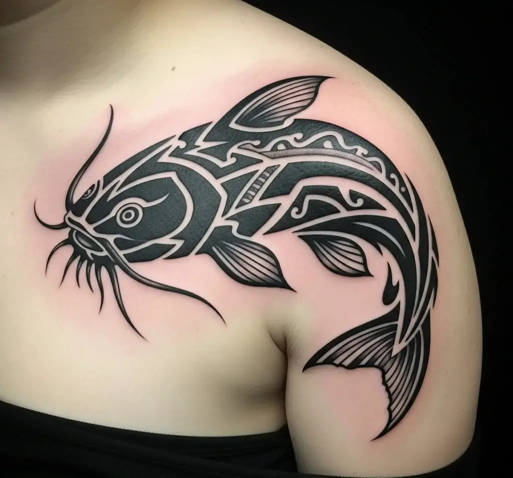 Tribal Catfish Tattoo