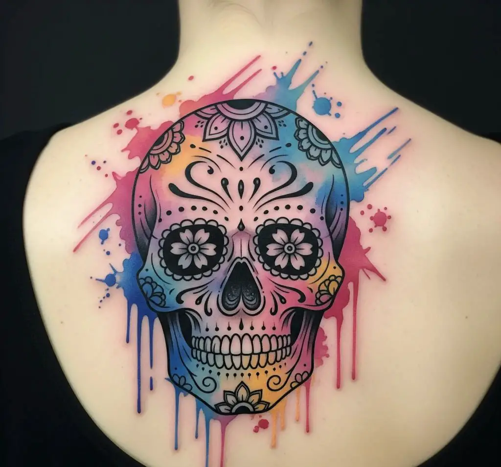 Watercolor Sugar Skull
