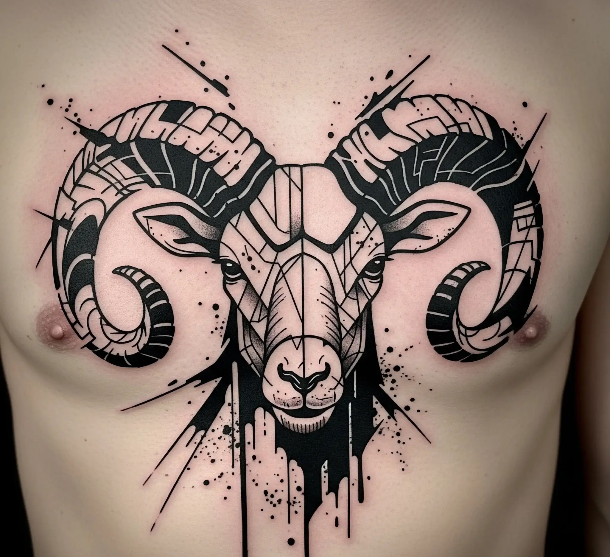 Abstract Ram Tattoo