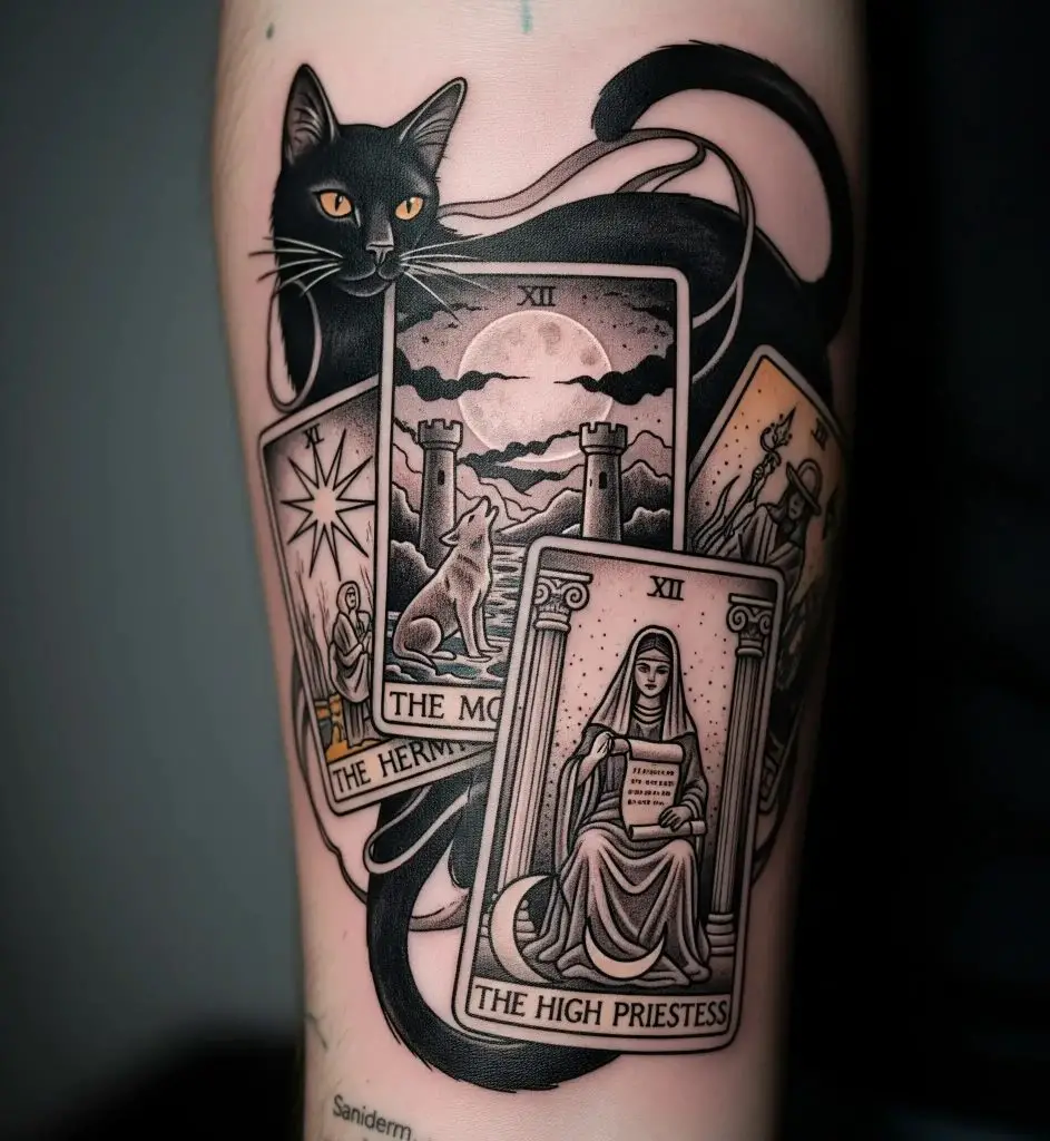 Black Cat and Tarot Cards