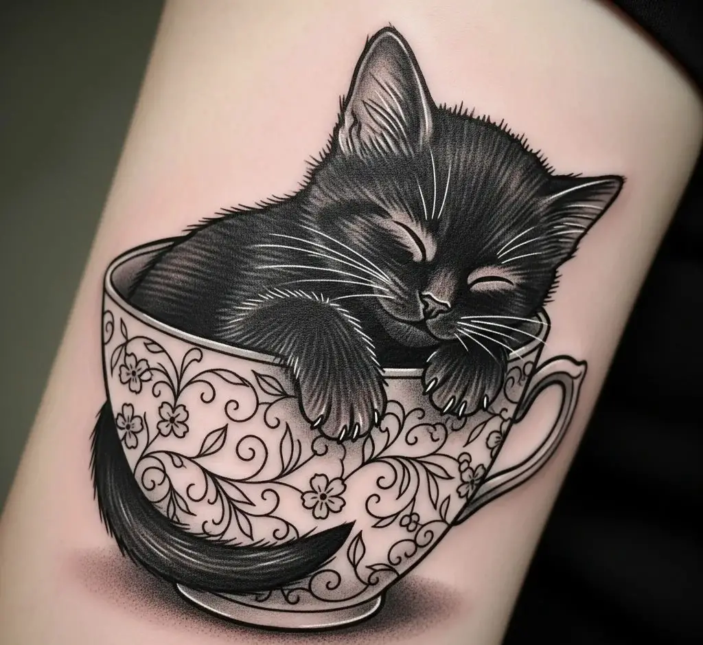 Black Cat in a Teacup