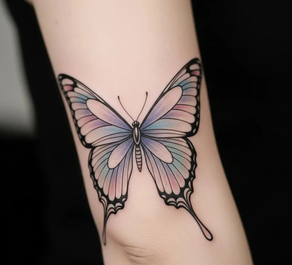 Butterfly Elbow Tattoo