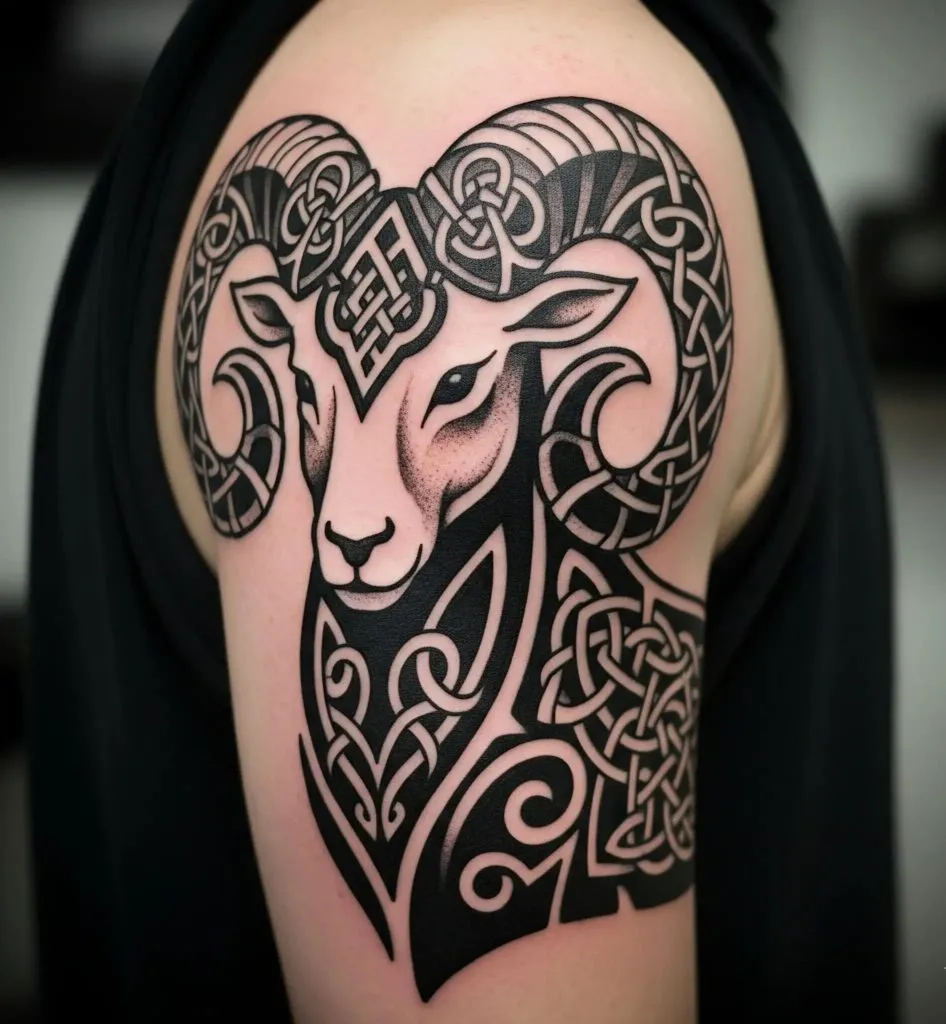 Celtic Ram Tattoo