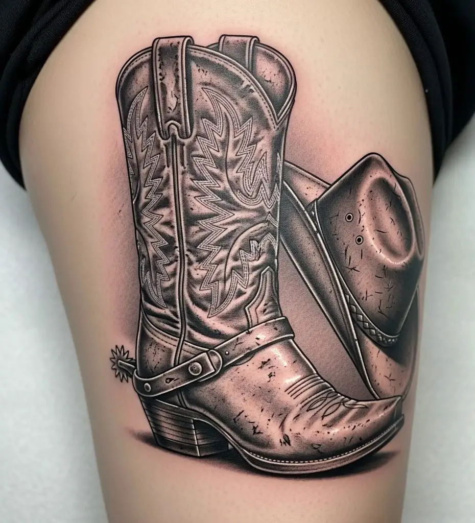 Cowboy Boot and Hat Combo