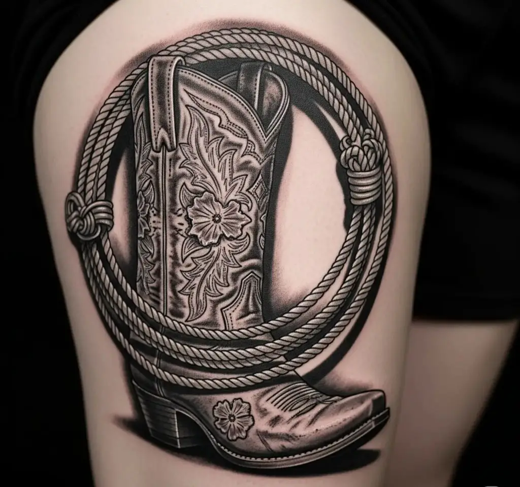Cowboy Boot and Lasso
