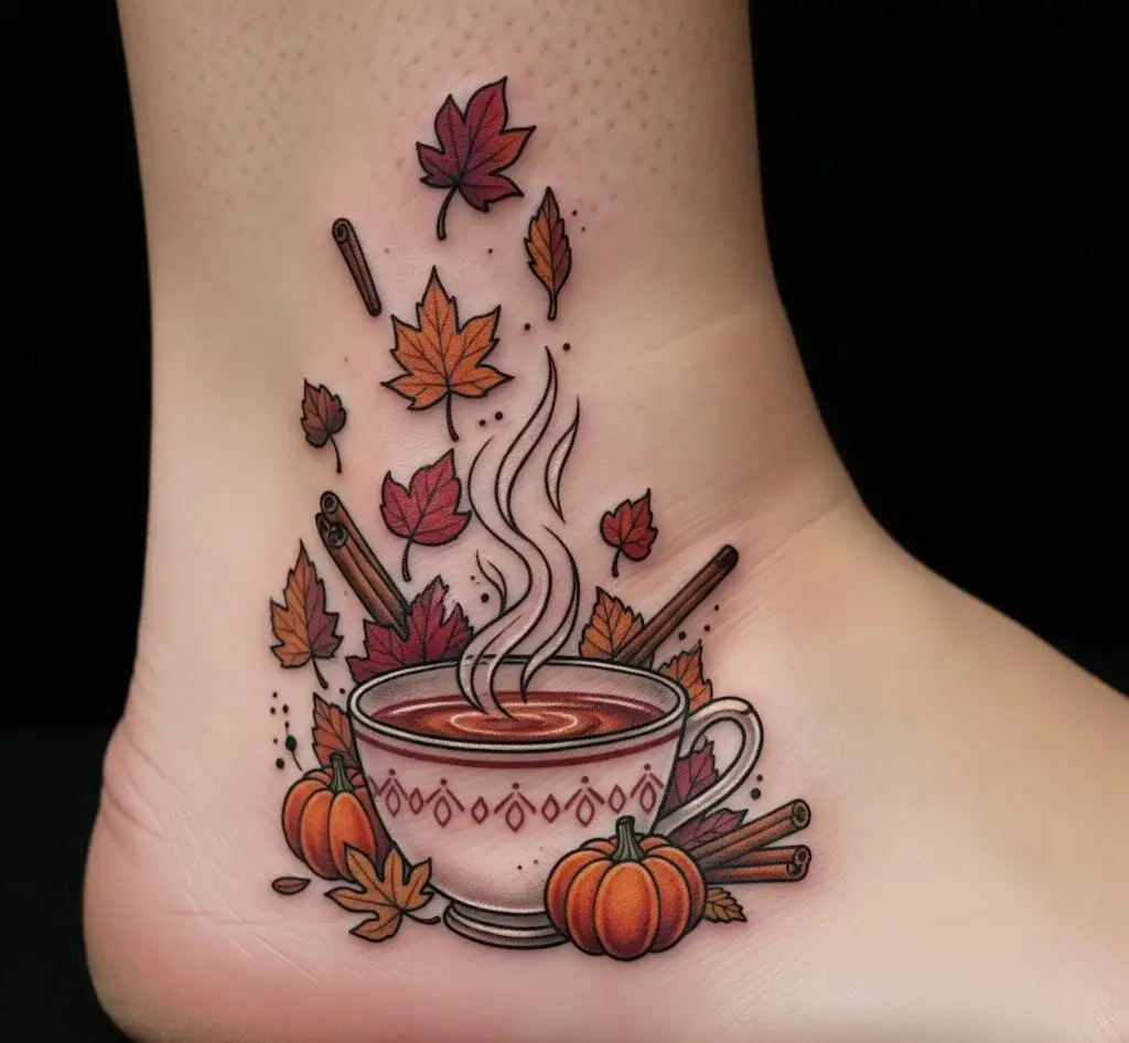 Cozy Autumn Cup Tattoo