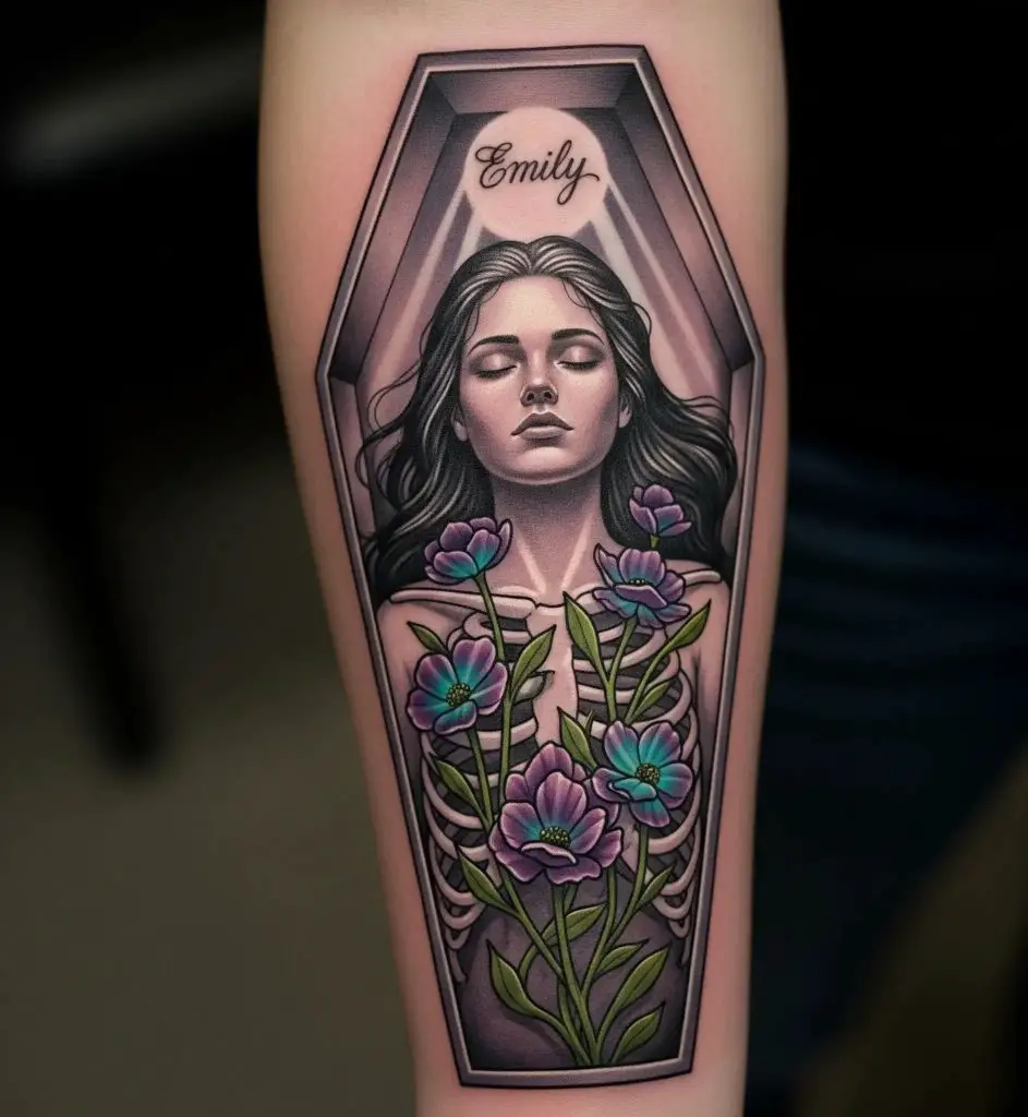 Scene Inside a Coffin Frame