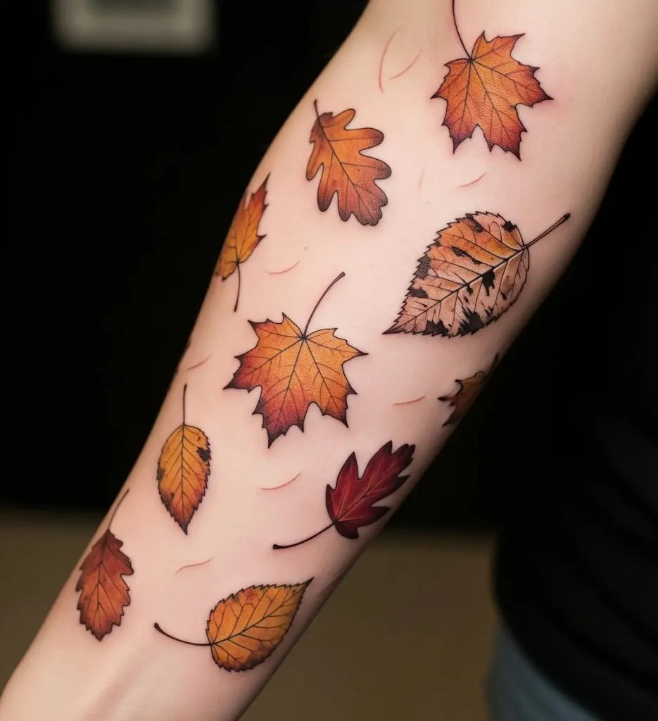 Falling Leaves Tattoo