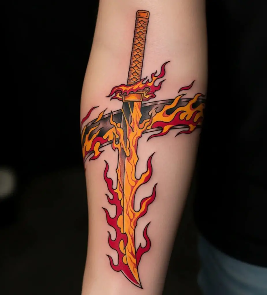 Flame Nichirin Sword Full-Length Design