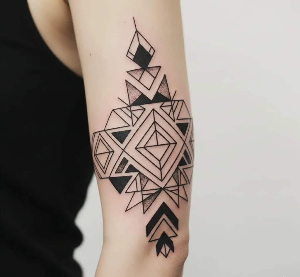 Geometric Elbow Tattoo