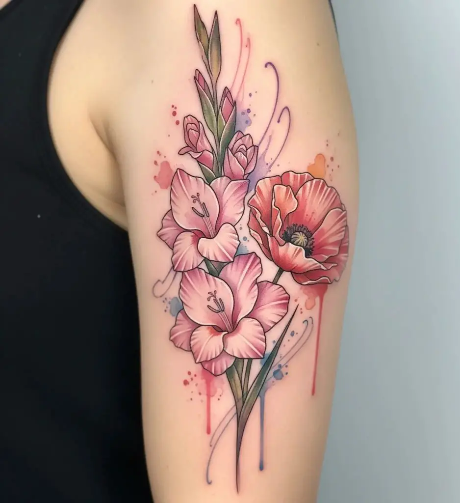 Gladiolus and Poppy Duo