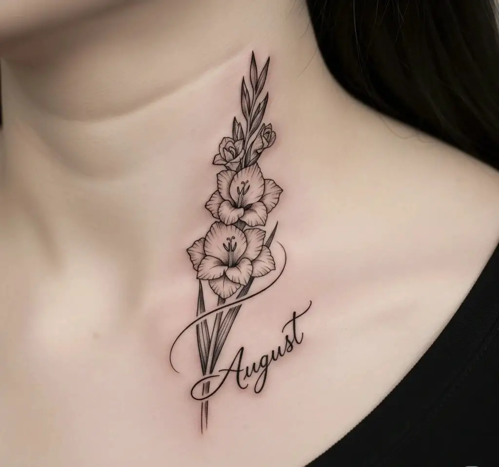 Gladiolus with Birth Month Name