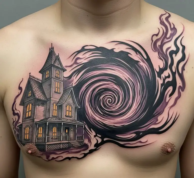 Haunted House Tattoo