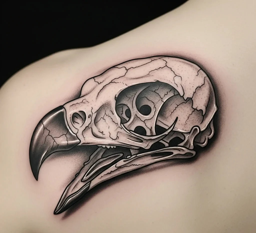 Hawk Skull Tattoo