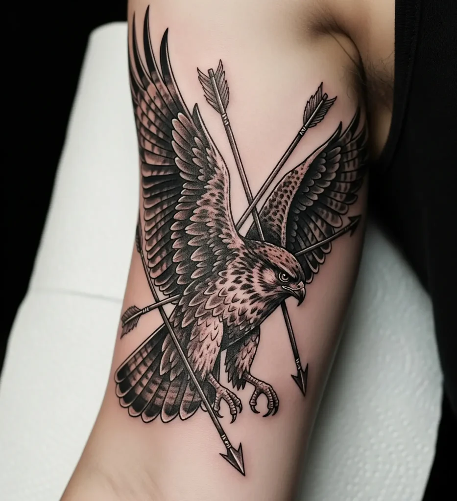 Hawk with Arrows
