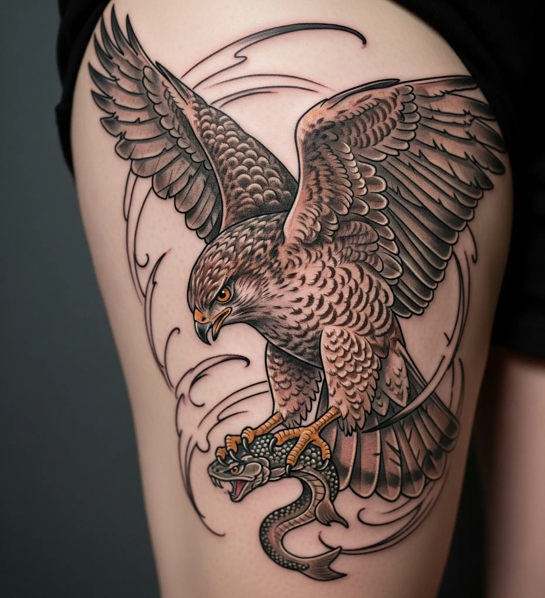 Realistic Hawk in Flight