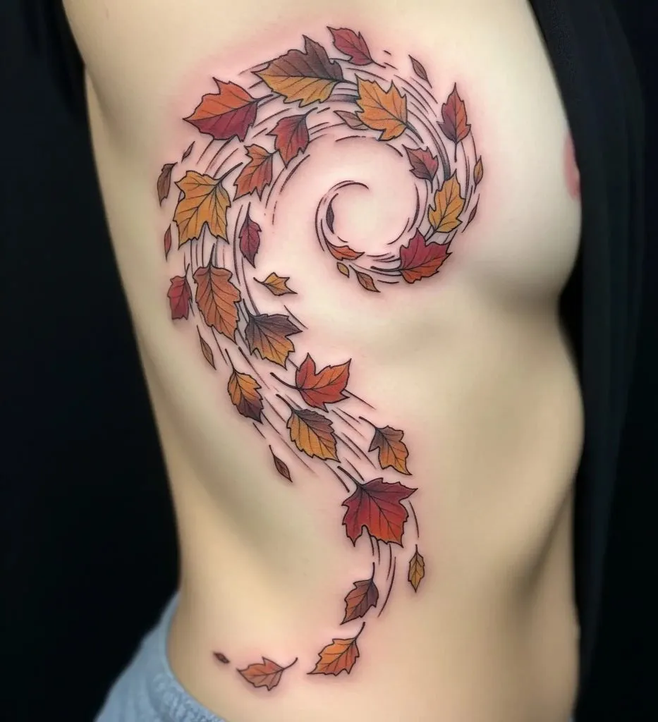 Leaves in a Wind Swirl