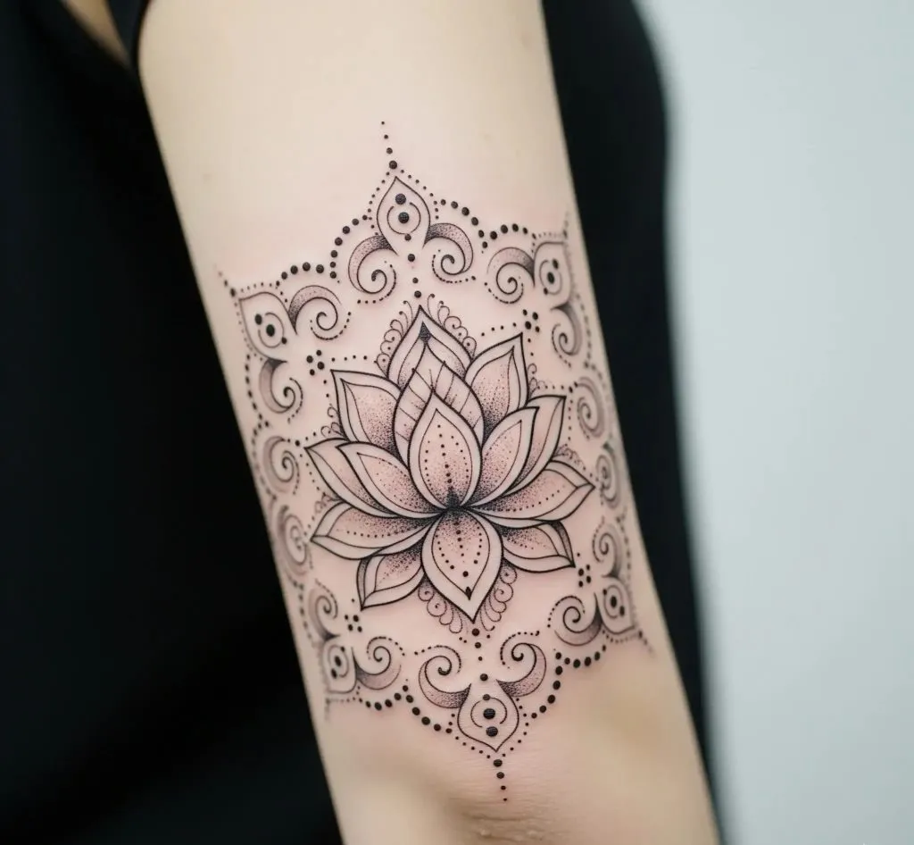 Mandala Elbow Tattoo