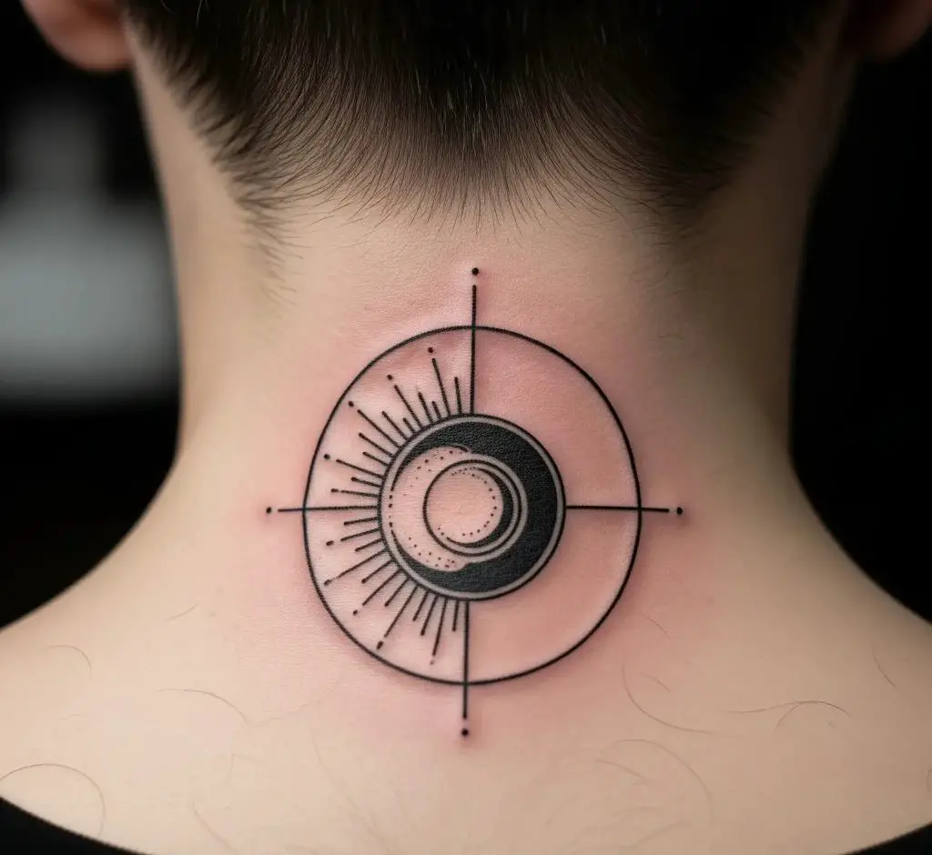 Matching Sun and Moon Tattoo