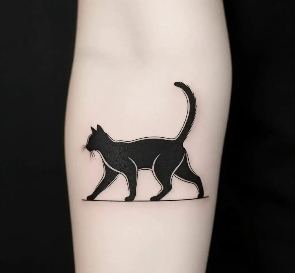 Minimalist Black Cat Silhouette