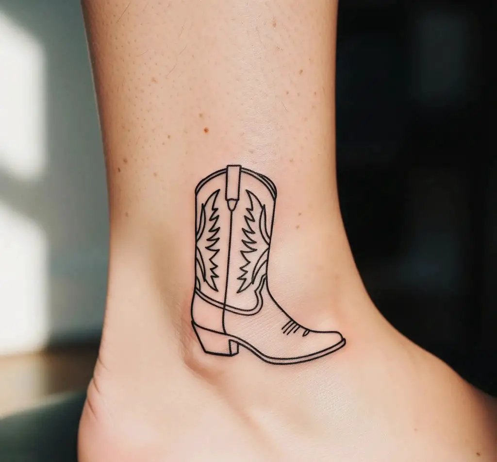 Minimalist Cowboy Boot Outline