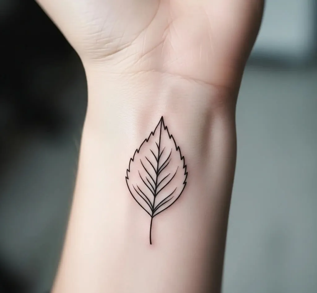Minimalist Outline Leaf