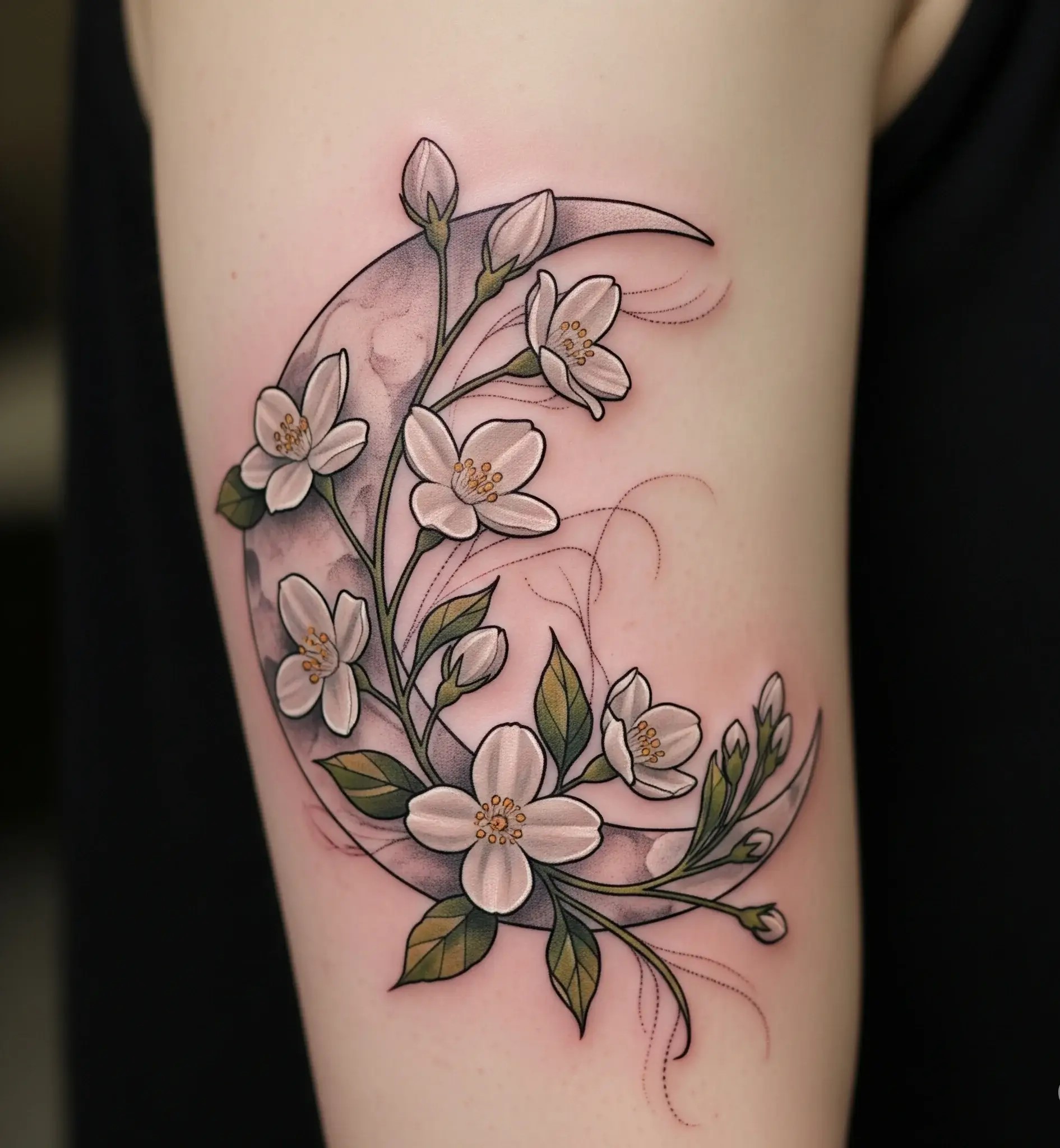 Moon and Jasmine Blooms