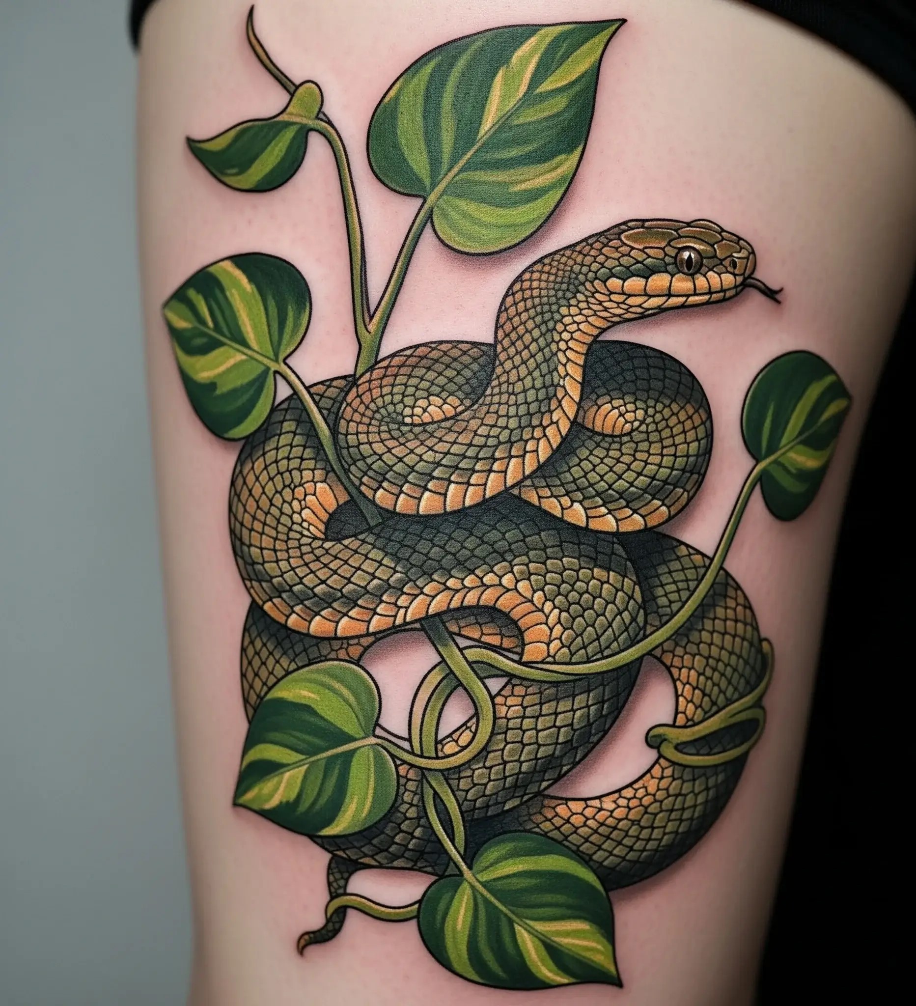 Pothos and Snake Tattoo