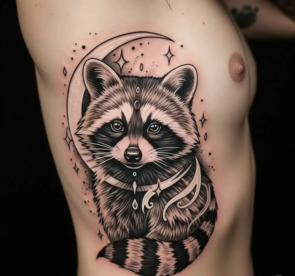 Raccoon and Moon