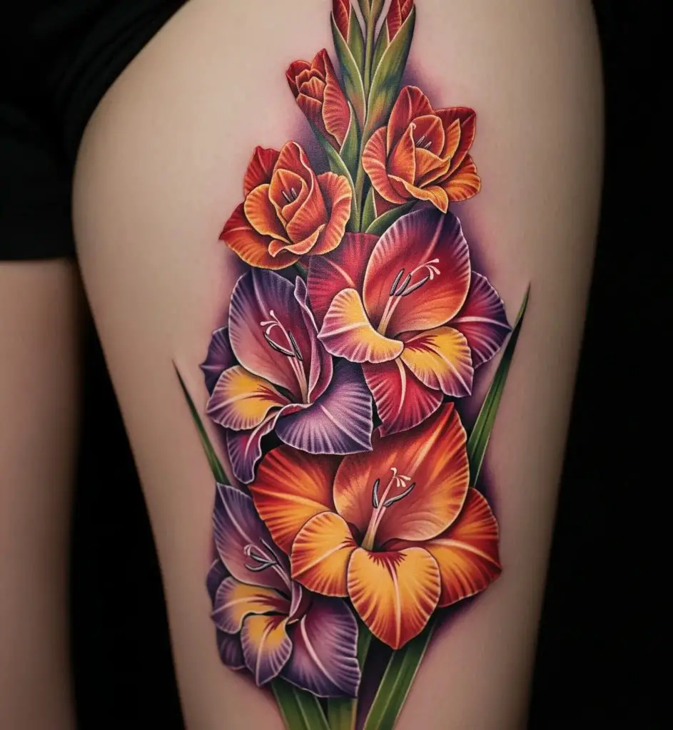 Realistic Gladiolus Tattoo